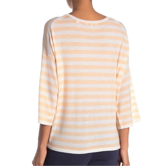 NEW VINCE STRIPED WOOL BLEND TEE - Picture 4 of 5